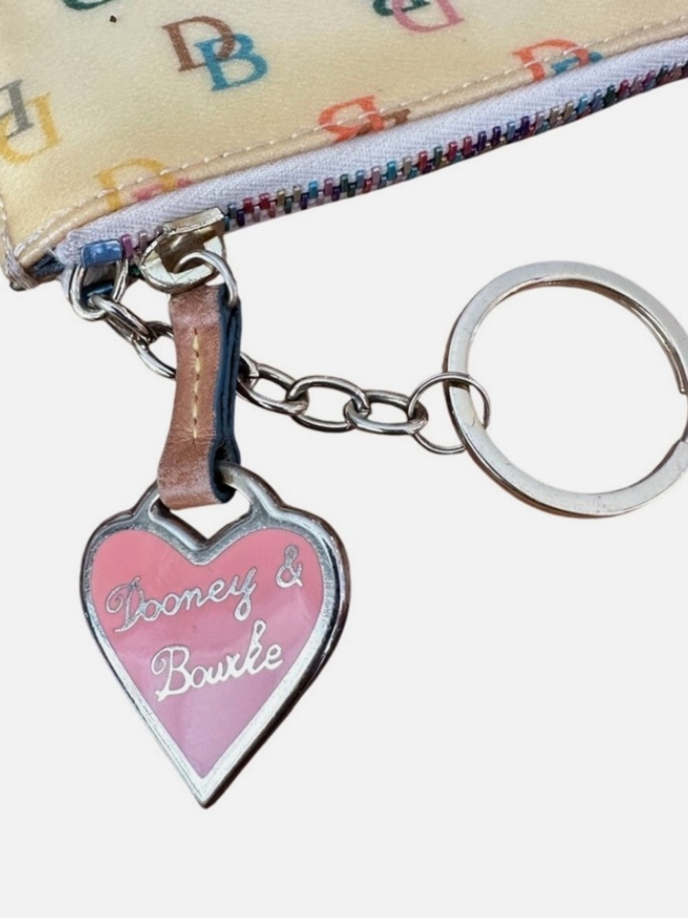Vintage Dooney & Bourke Y2K Rainbow Monogram Keyring Coin Pouch - Picture 9 of 12